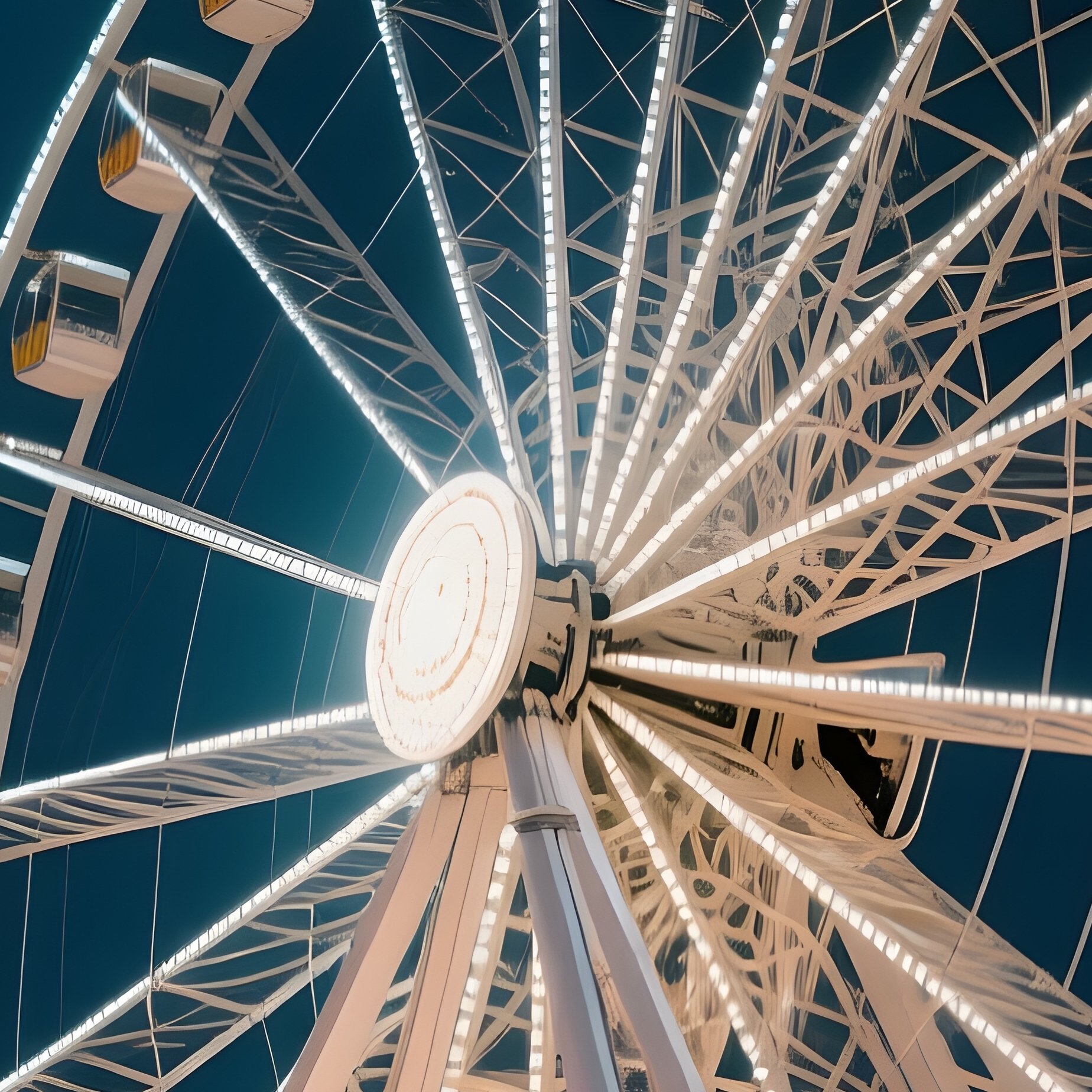 Sci Fi Ferris Wheel Under Full Moon - Full Resolution Quality Preview