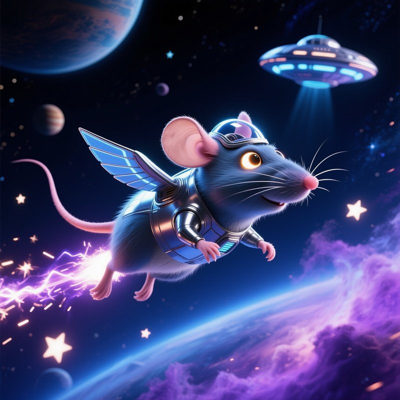 Sci Fi Mouse Spaceship X Wing Ufo