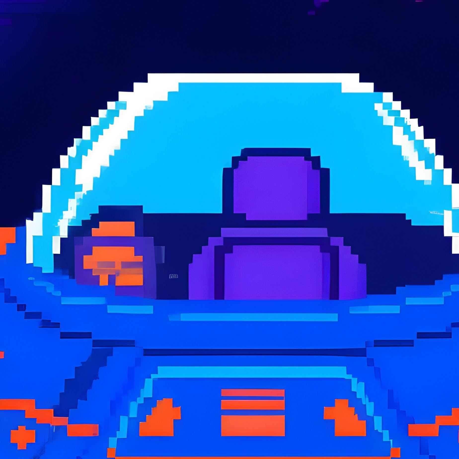 Sci Fi Space Pixel Art Scene - Full Resolution Quality Preview