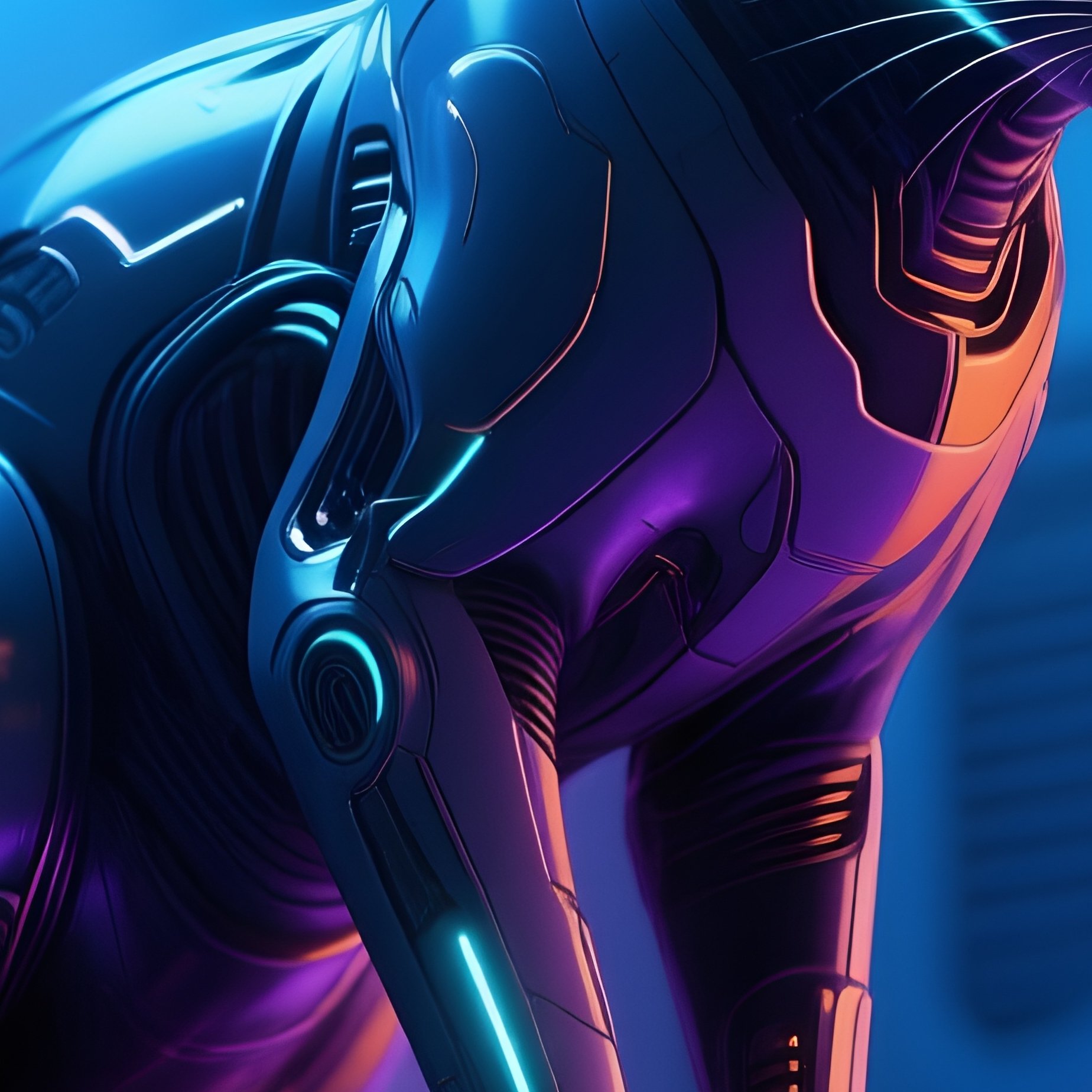 Science Fiction Balinese Cat On Shelf - Full Resolution Quality Preview