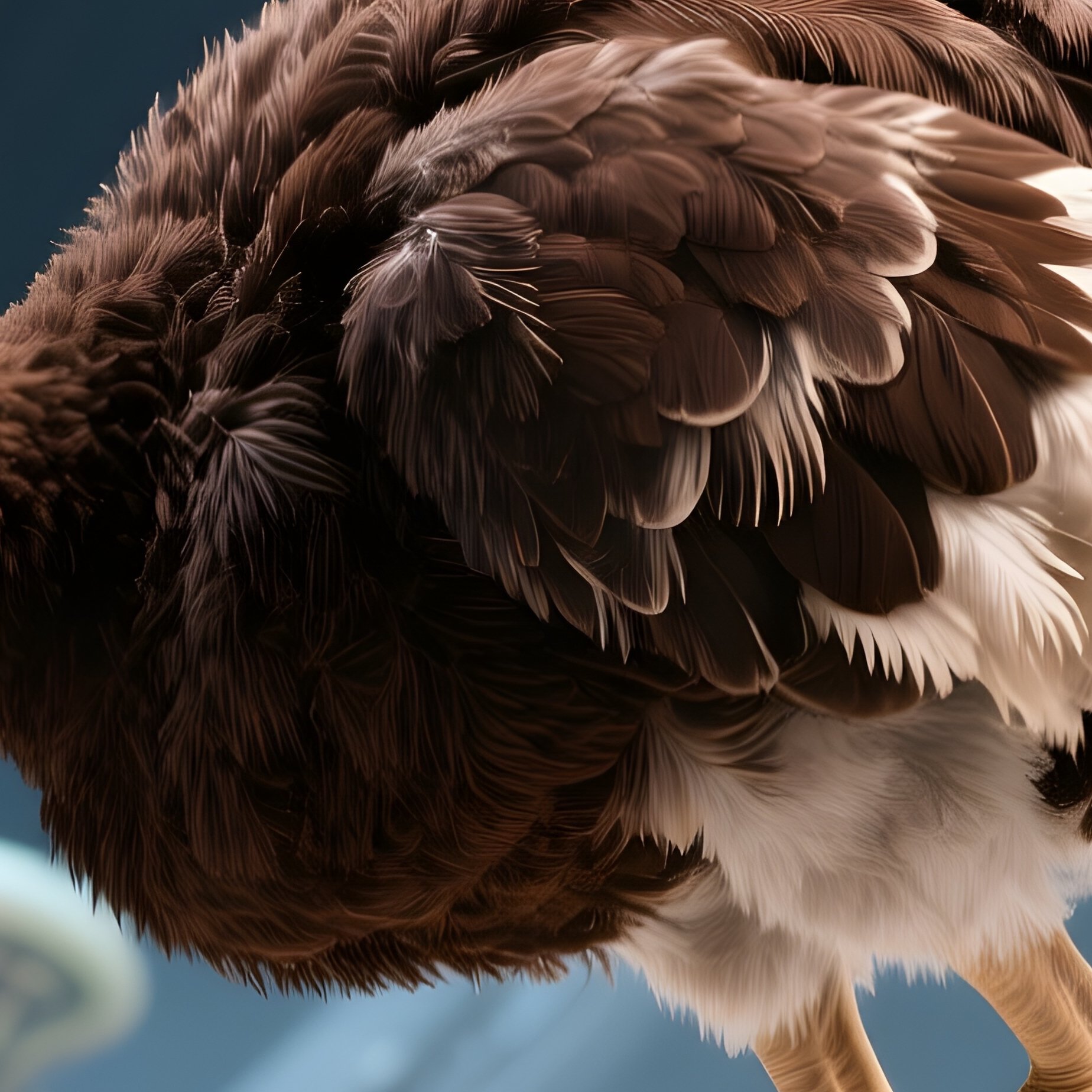 Science Fiction Bird Ostrich Balancing On One Foot - Full Resolution Quality Preview