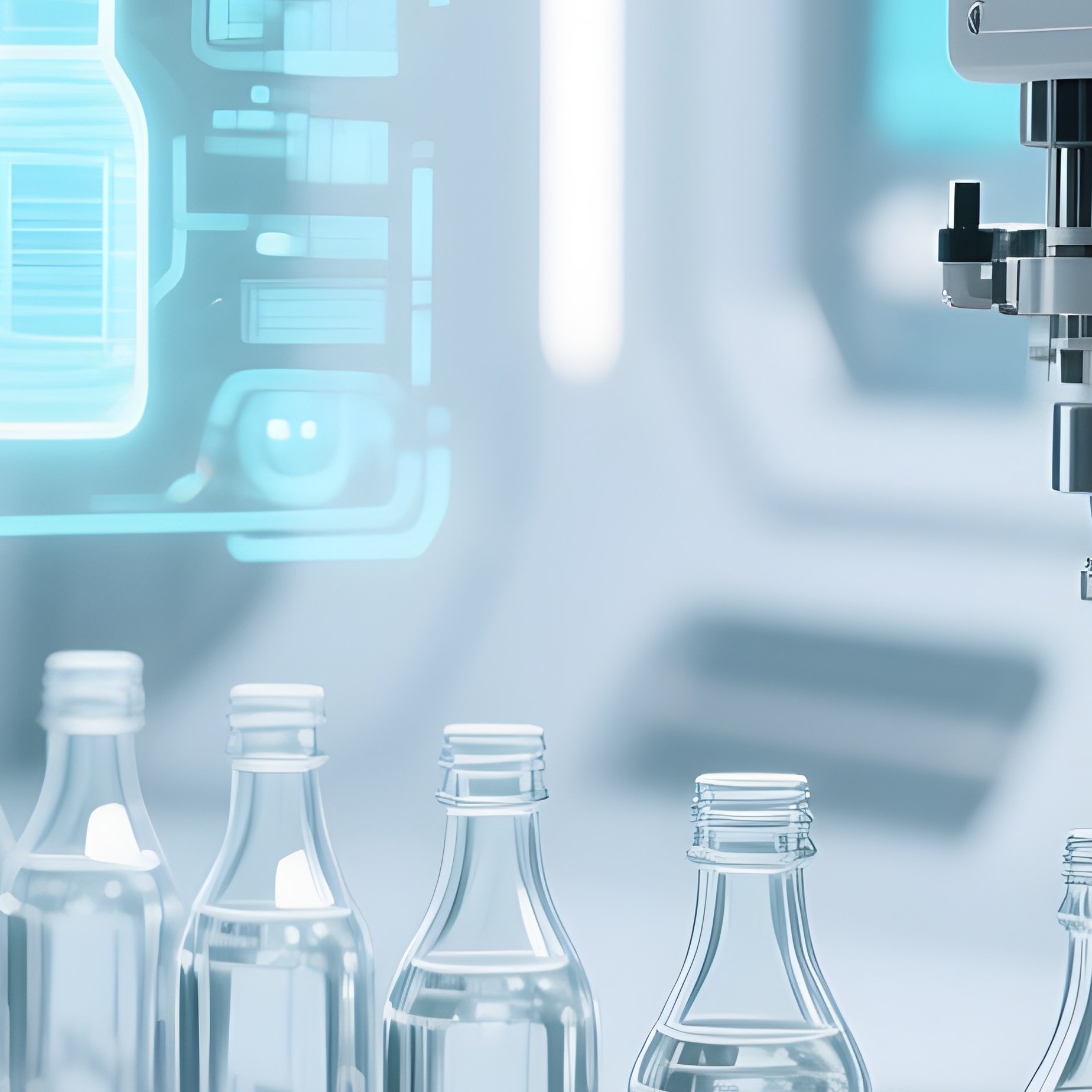 Science Fiction Bottling Line Glass Containers - Full Resolution Quality Preview