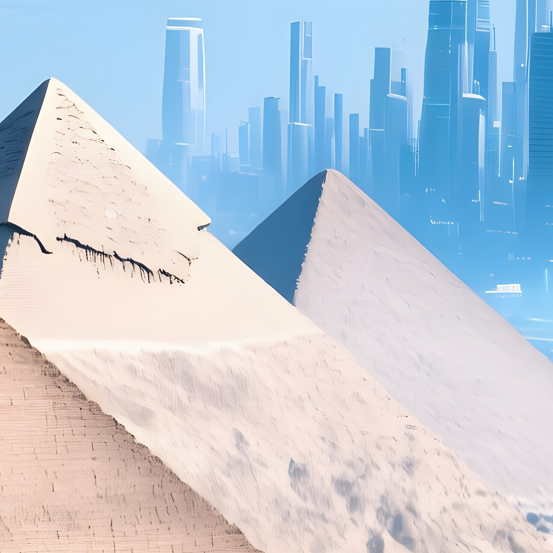 Science Fiction Cairo With Pyramids - Full Resolution Quality Preview