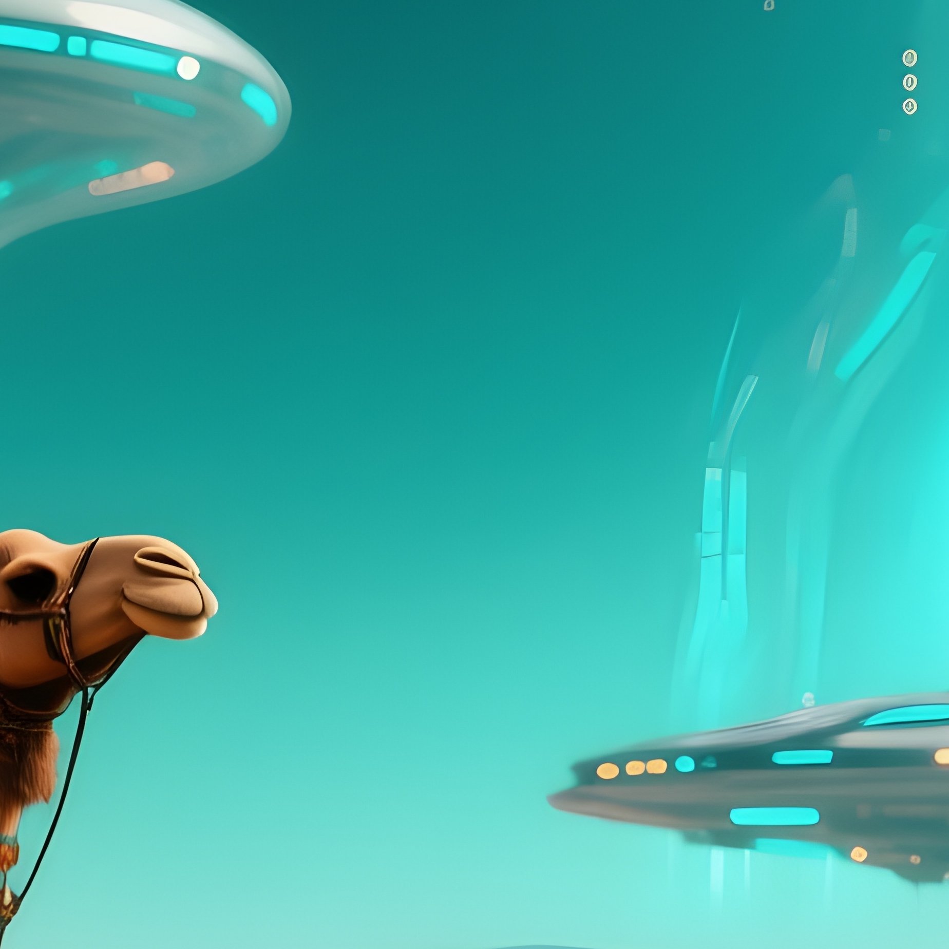 Science Fiction Camels Scene - Full Resolution Quality Preview