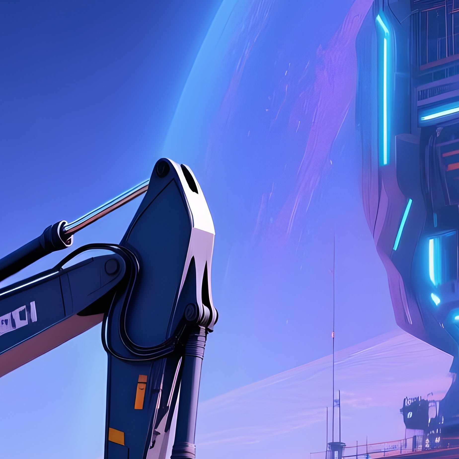 Science Fiction Construction Site Photorealistic Image - Full Resolution Quality Preview