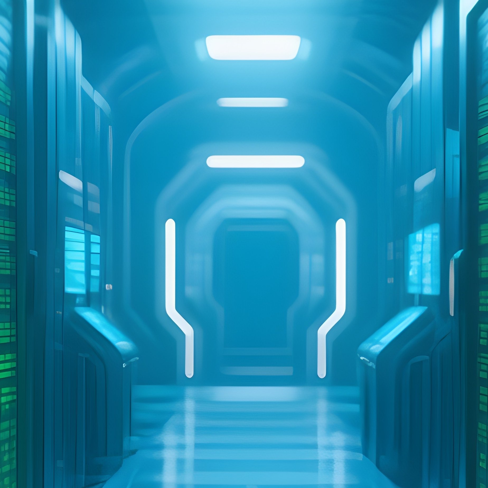 Science Fiction Data Center Corridor - Full Resolution Quality Preview
