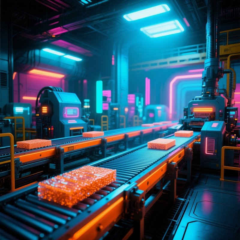 Science Fiction Factory Interior Conveyor Belts