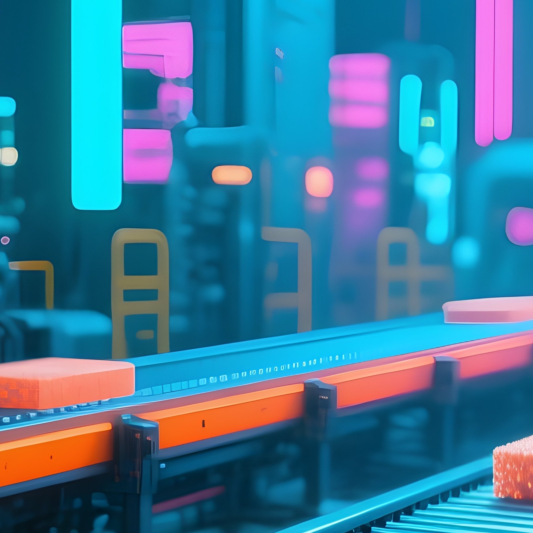 Science Fiction Factory Interior Conveyor Belts - Full Resolution Quality Preview