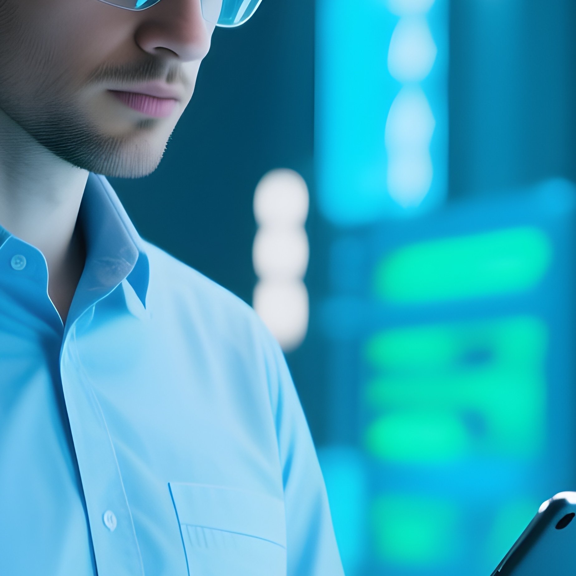 Science Fiction It Engineer With Digital Tablet - Full Resolution Quality Preview