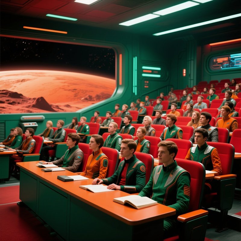 Science Fiction Lecture Hall Full Of Students