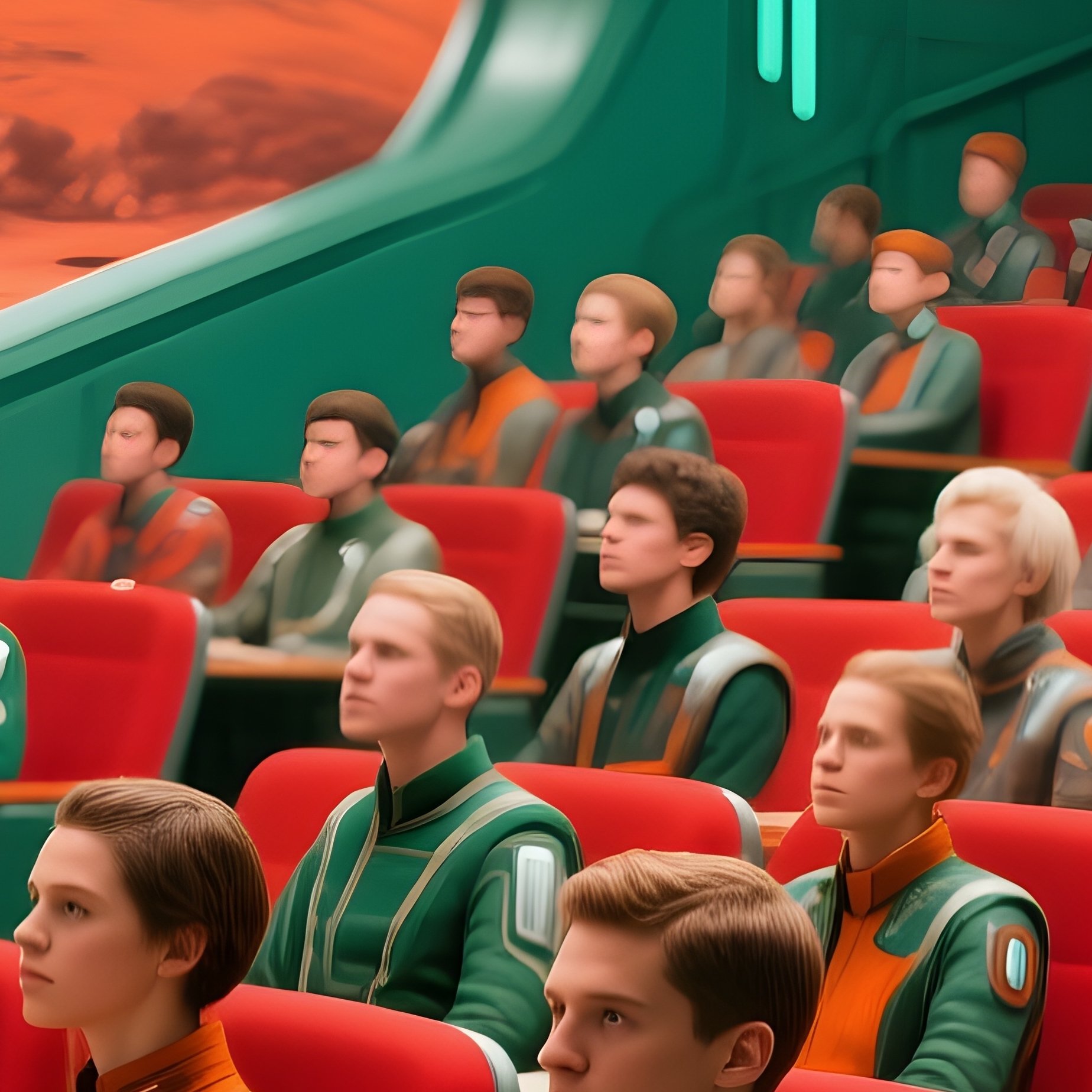 Science Fiction Lecture Hall Full Of Students - Full Resolution Quality Preview