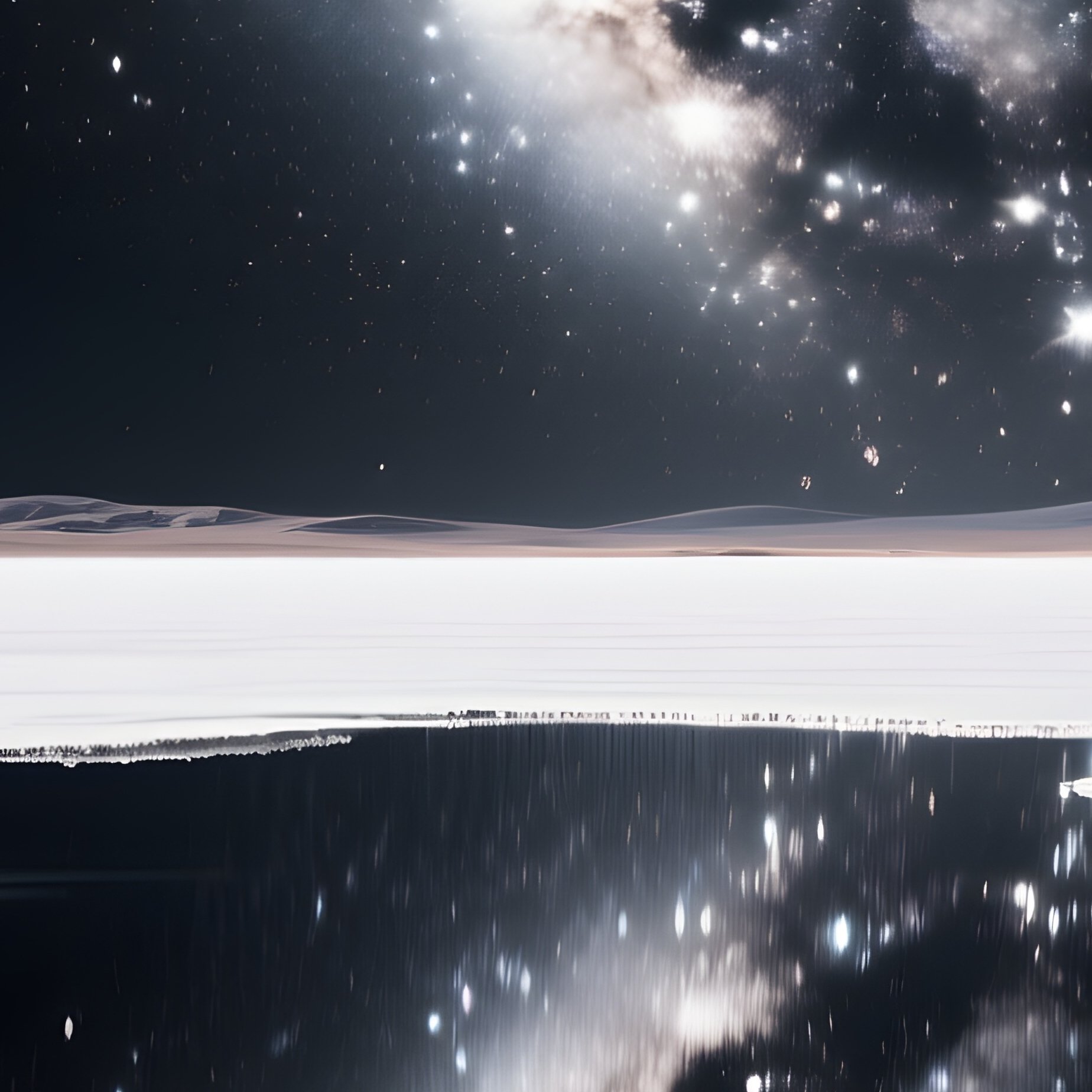 Science Fiction Milky Way Reflected Desert Salt Lake - Full Resolution Quality Preview