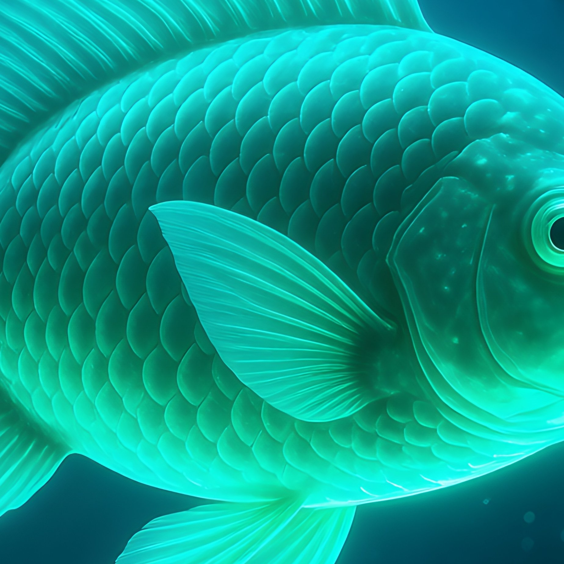 Science Fiction Molly Fish Grazing On Algae - Full Resolution Quality Preview