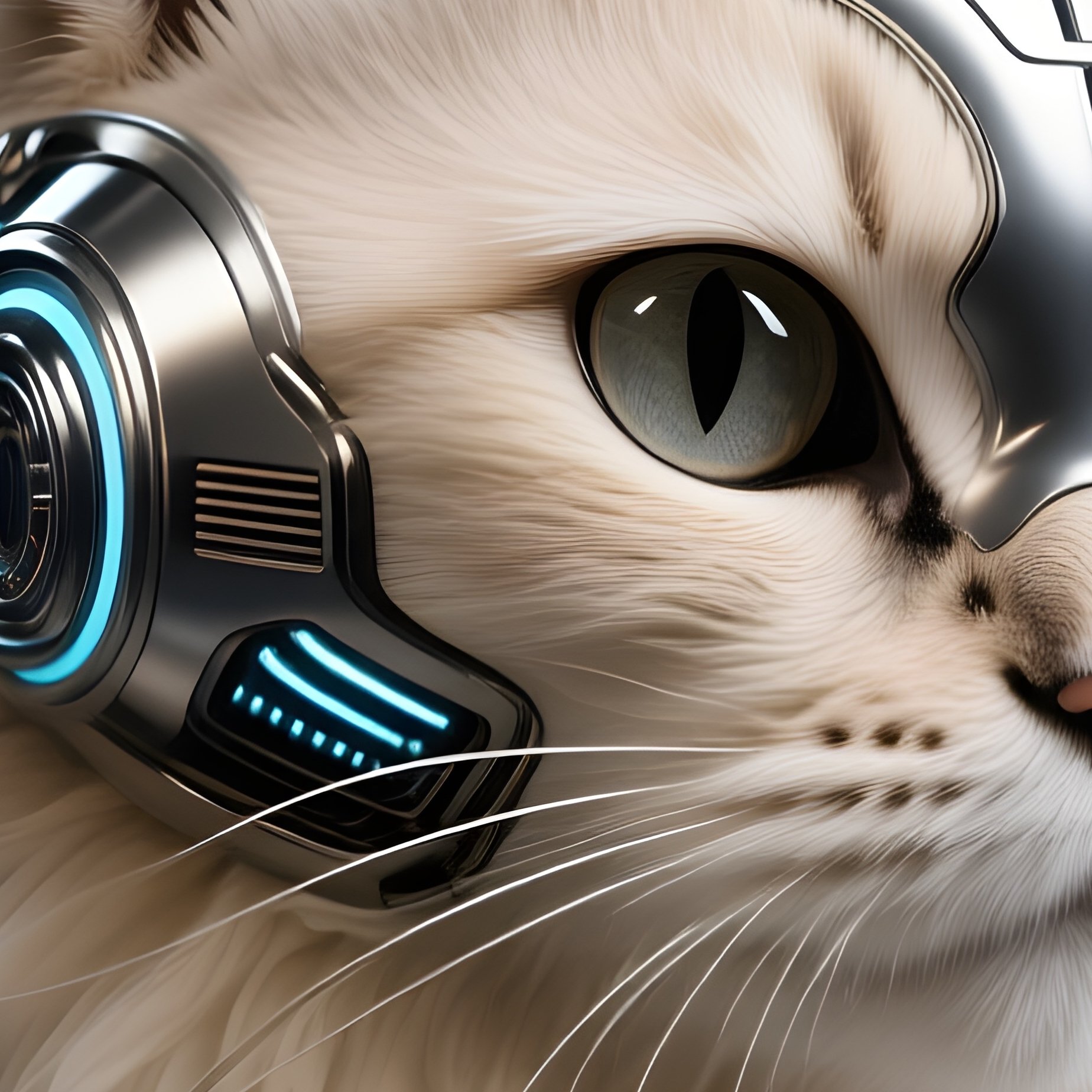 Science Fiction Persian Cat Head In Box - Full Resolution Quality Preview