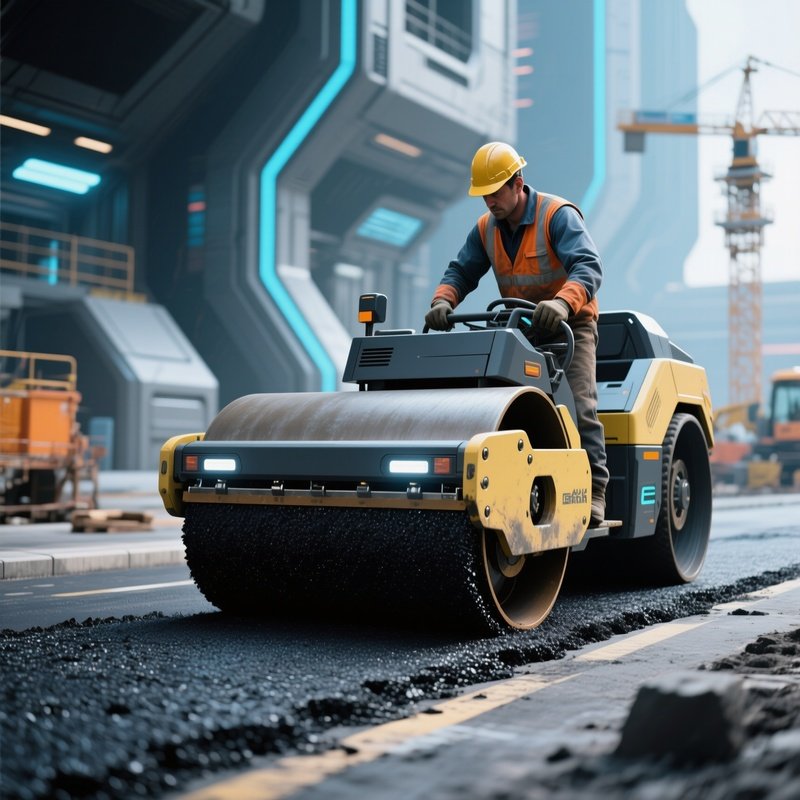 Science Fiction Road Roller Photorealistic