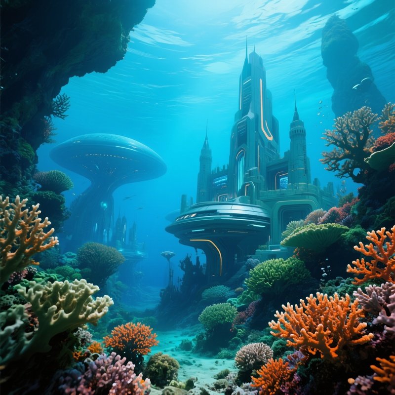 Science Fiction Underwater Castle