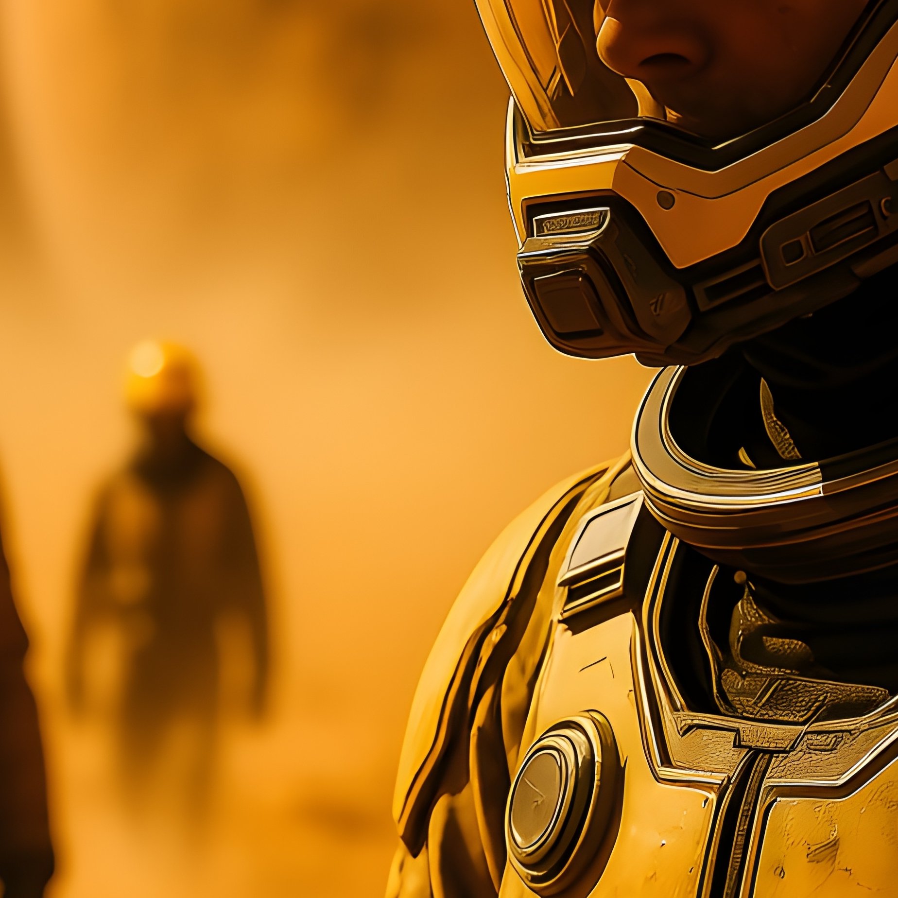 Science Fiction Workers Walking Through Dust - Full Resolution Quality Preview
