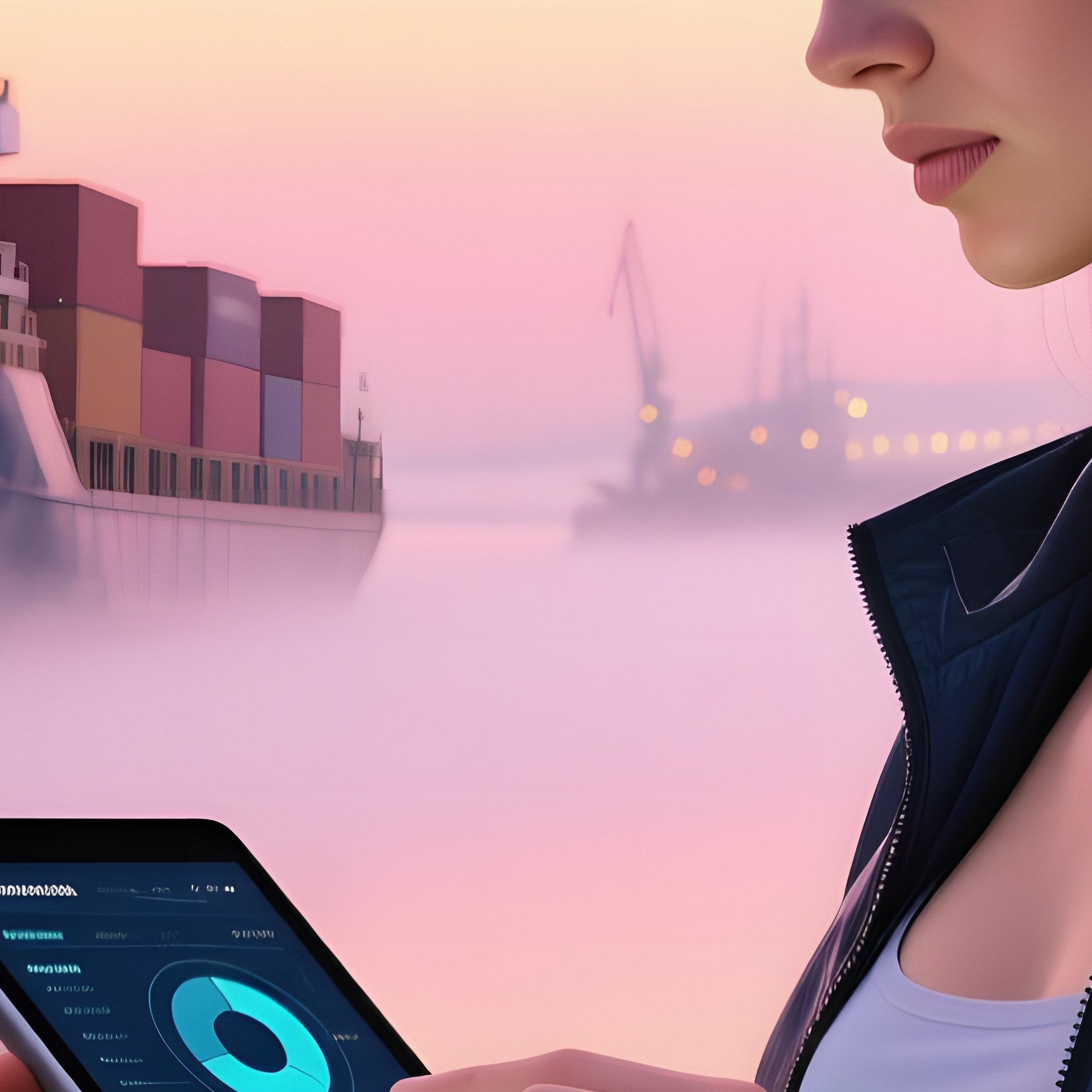 Sea Faring Engineer At Dawn Harbor - Full Resolution Quality Preview