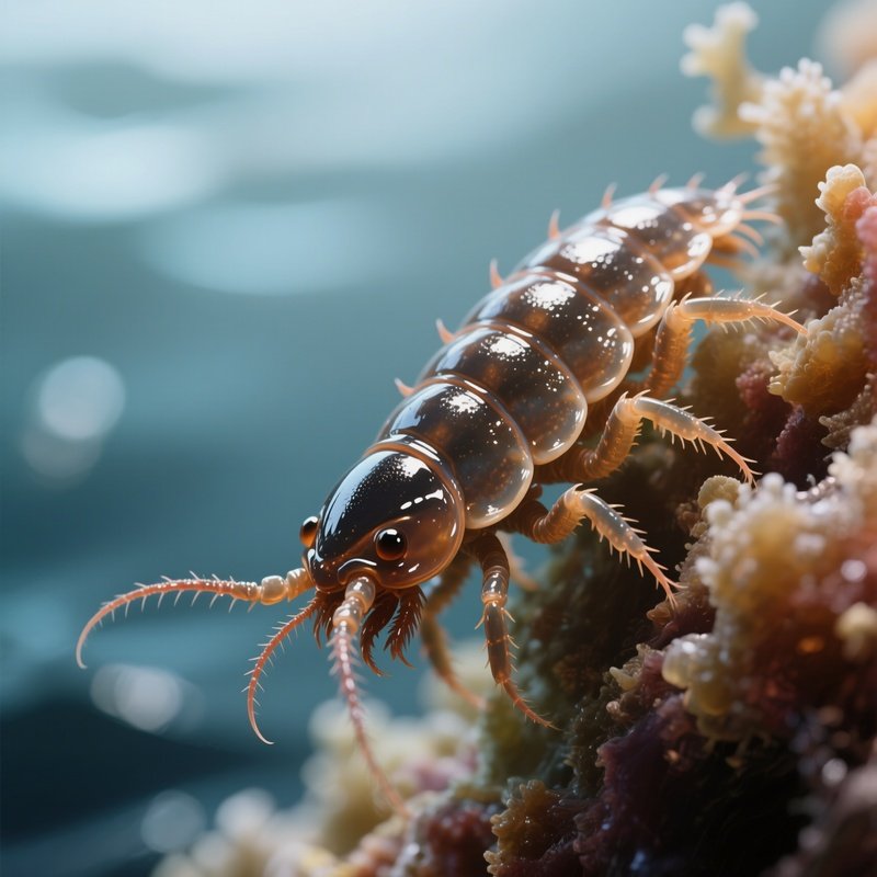 Sea Louse – Glossy Parasitic Form Clinging To Hosts.
