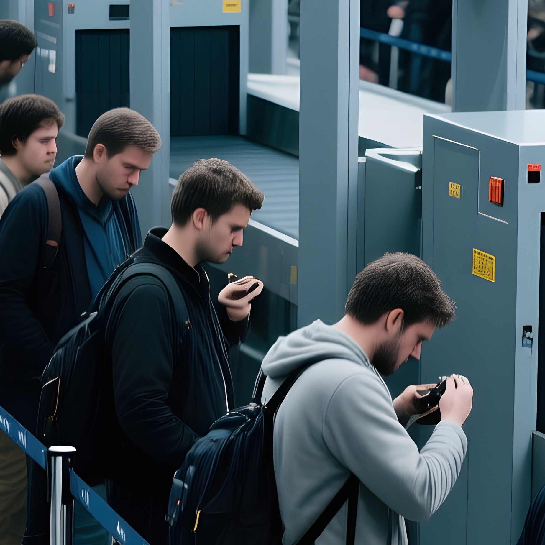 Security Queue Documentary Photograph - Full Resolution Quality Preview