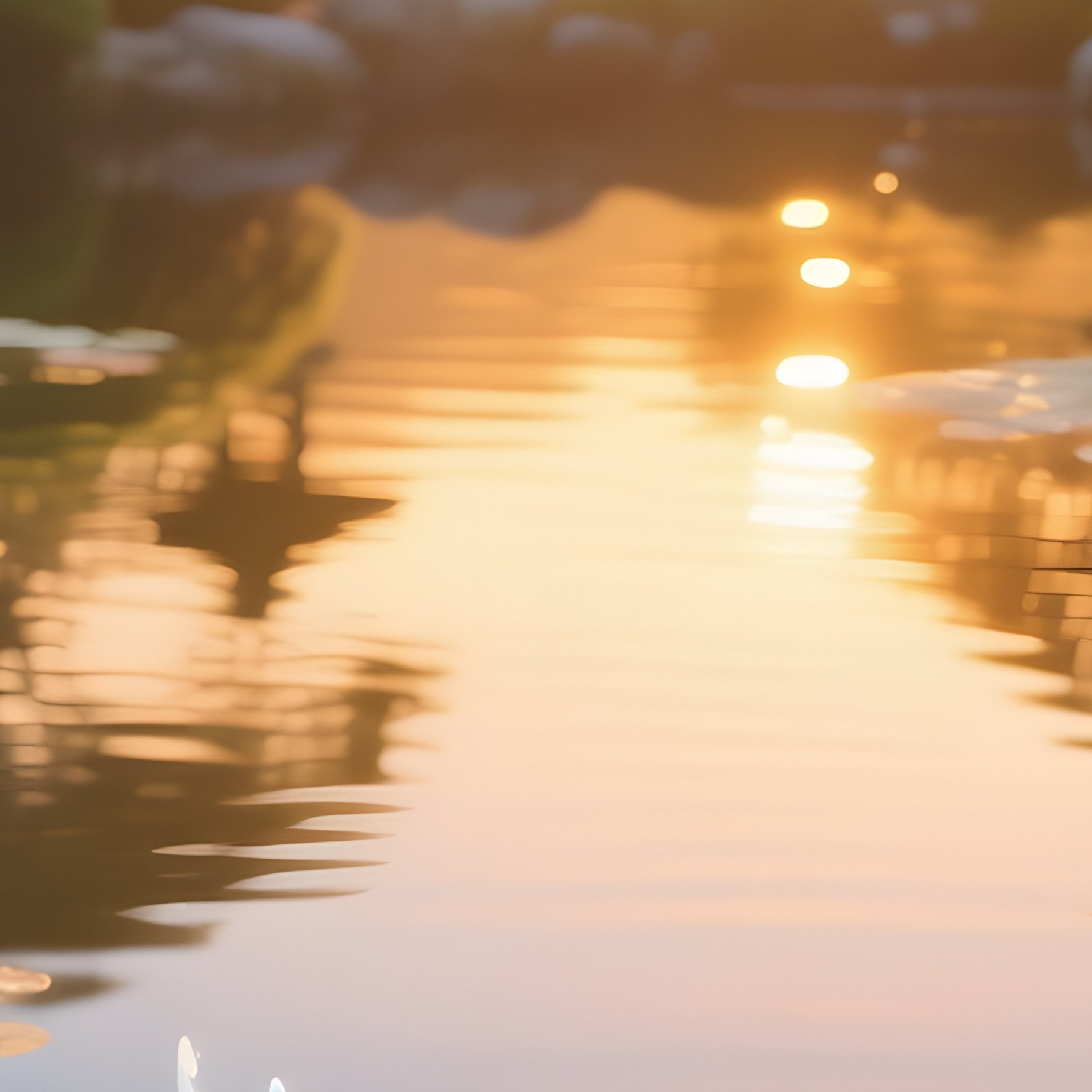 Serene Japanese Tea Garden Sunrise Crystal Fish Pond - Full Resolution Quality Preview