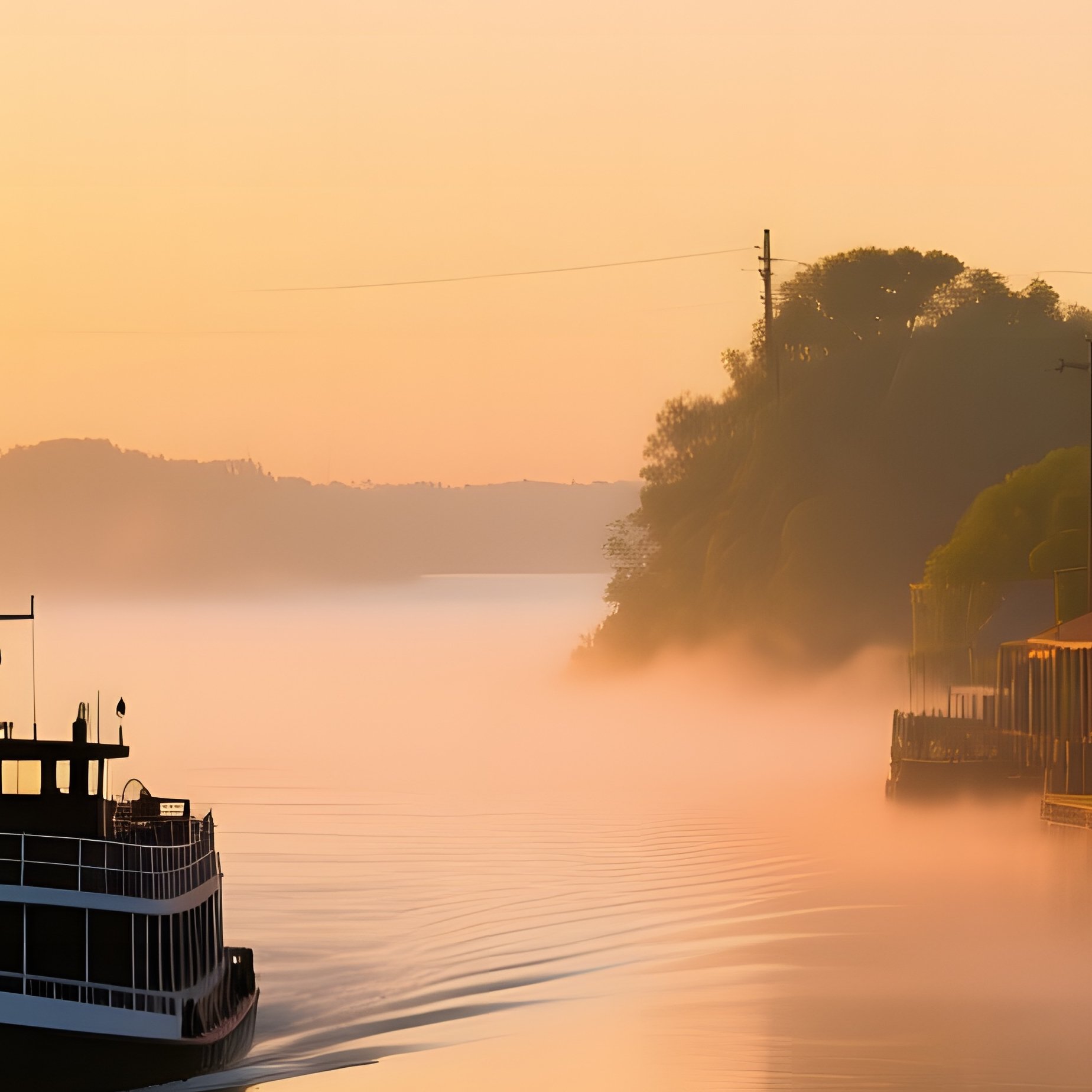 Serene Sunrise Over Mississippi River - Full Resolution Quality Preview
