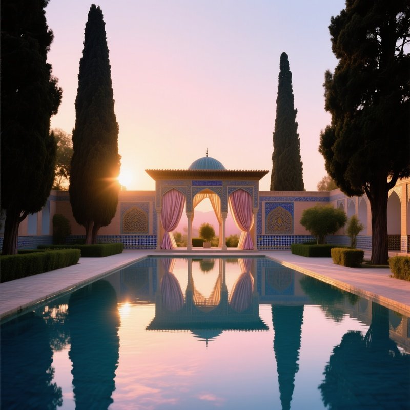 Serene Sunrise Persian Garden