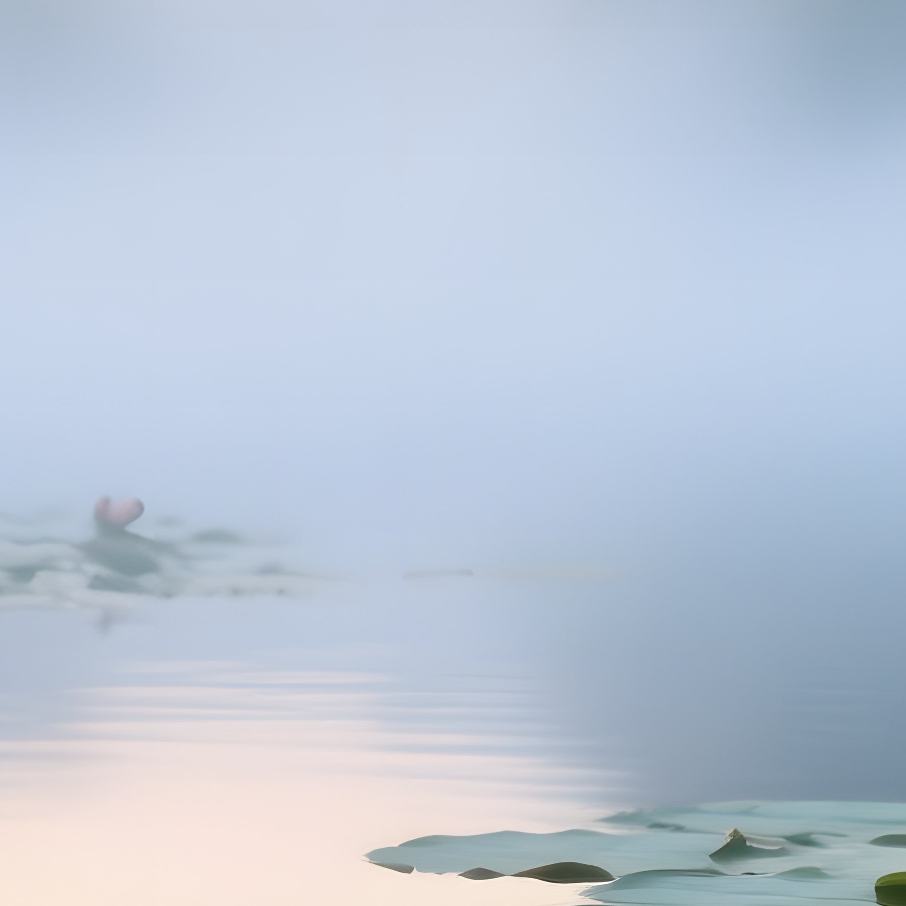 Serene Zen Water Garden Lotus Bamboo Lanterns Dawn Mist - Full Resolution Quality Preview