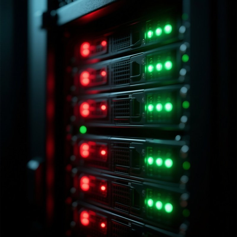Server Led Lights Darkness Photorealistic