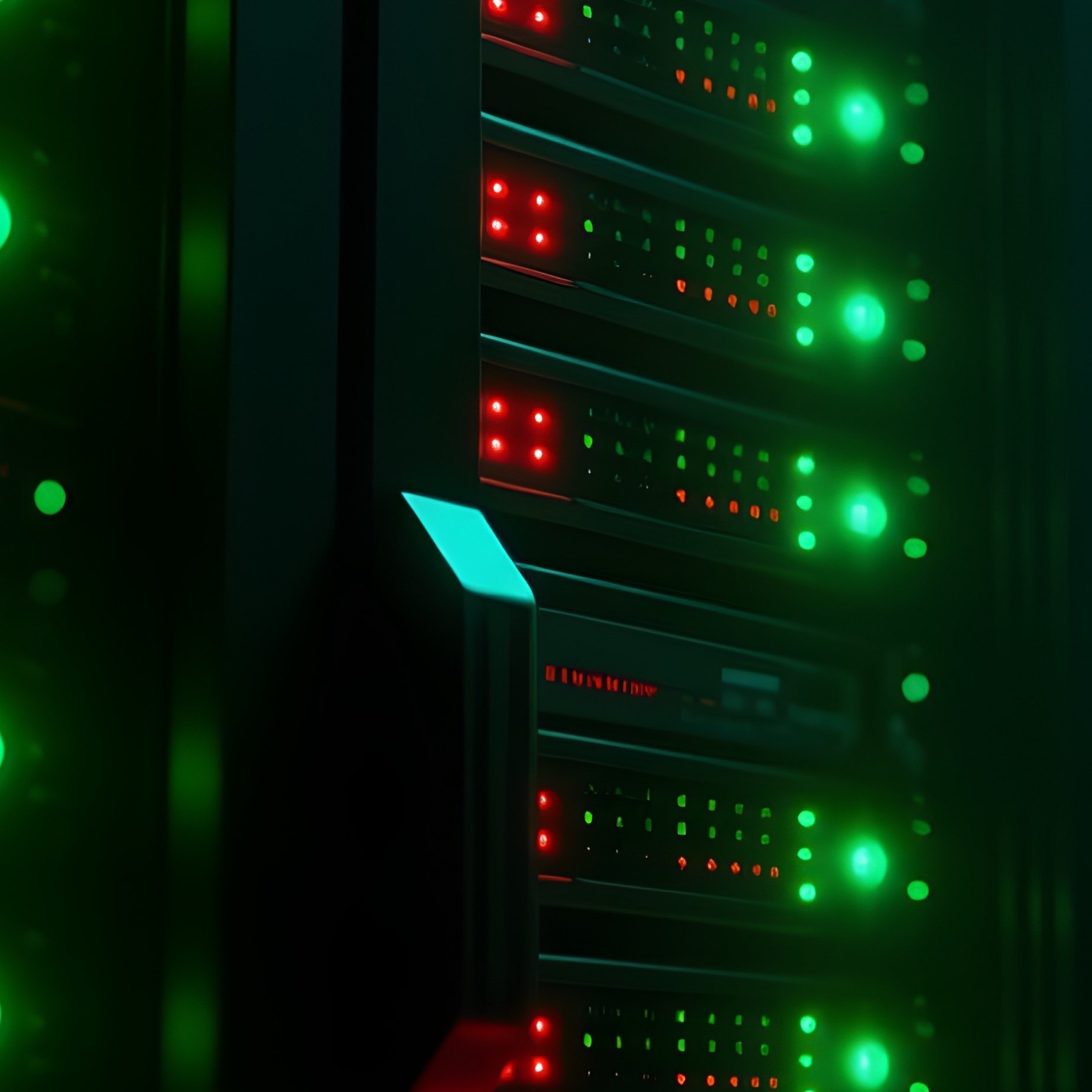 Server Led Lights Darkness Photorealistic Futuristic - Full Resolution Quality Preview