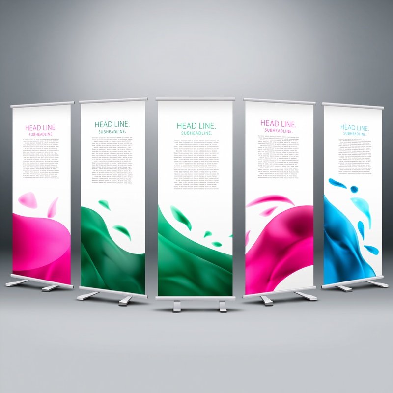 Set Of Colorful Roll Up Banners Banners Templates
