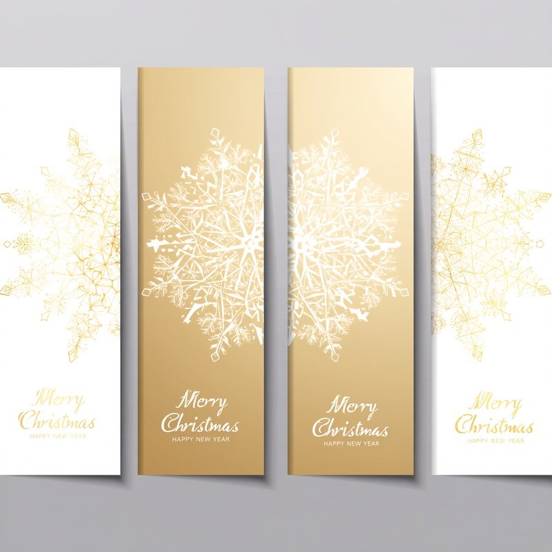 Set Of Four Christmas Greeting Cards Christmas New Year