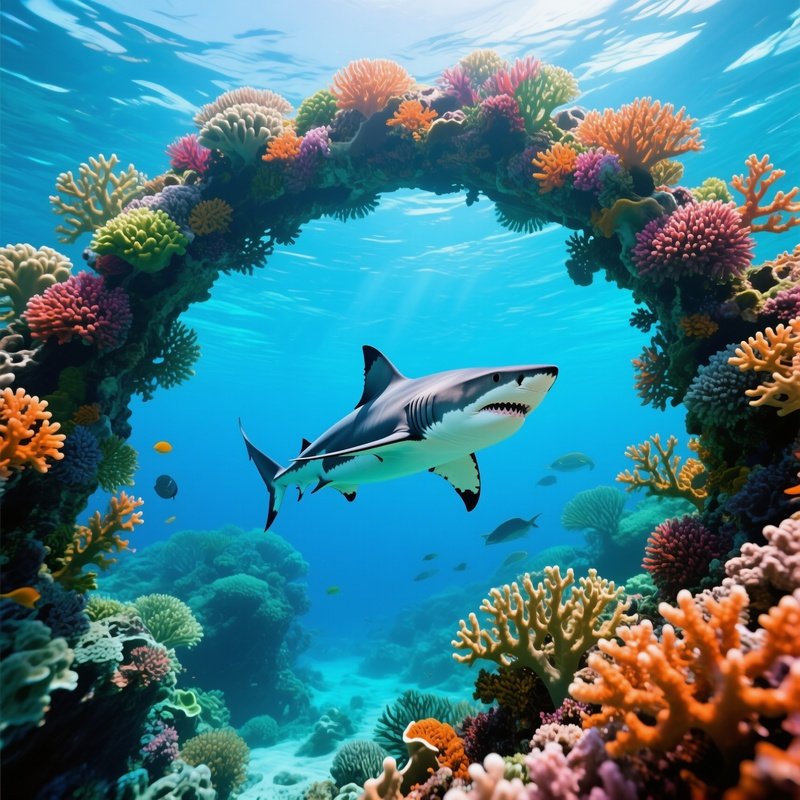 Shark_Swimming_Gracefully_Through_Coral_Arches_Underwater_Image_1
