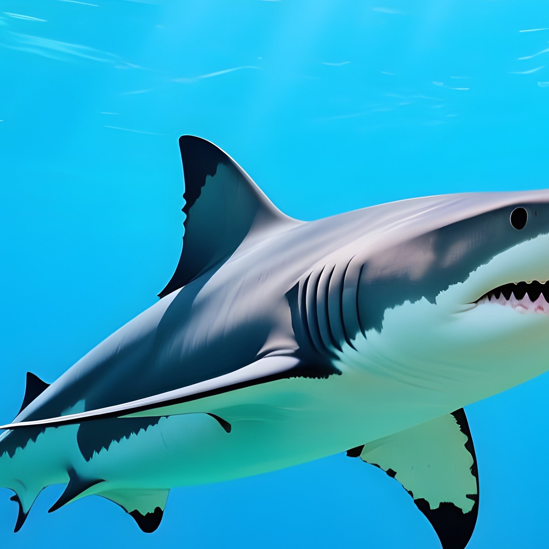 Shark Swimming Gracefully Through Coral Arches Underwater Image 1 - Full Resolution Quality Preview