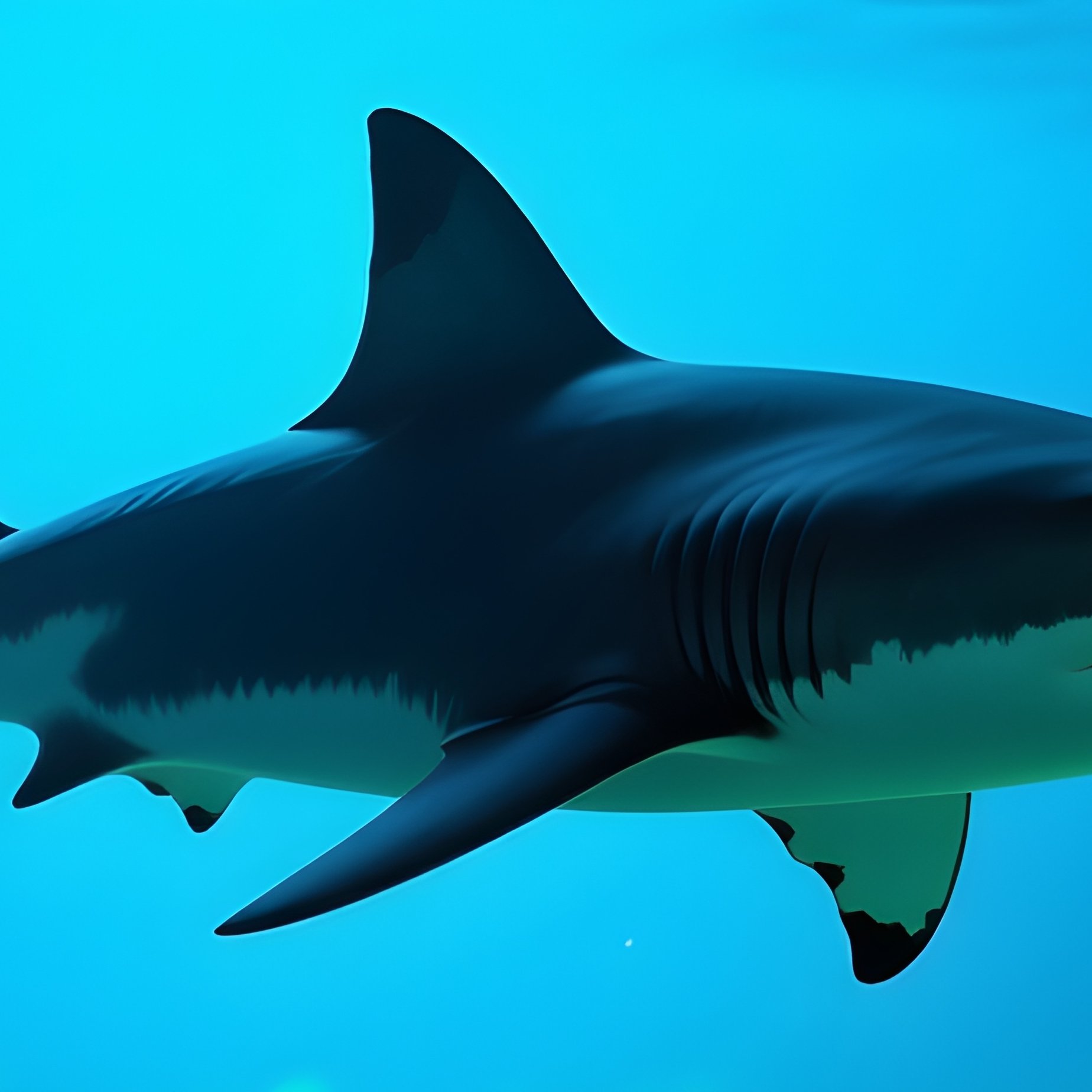 Shark Swimming Underwater Glowing Plankton Dust - Full Resolution Quality Preview