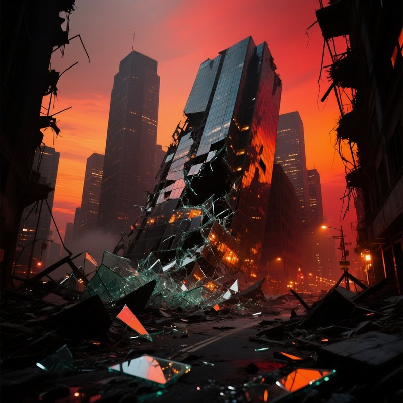 Shattered Glass Skyscrapers Dusk Battlefield