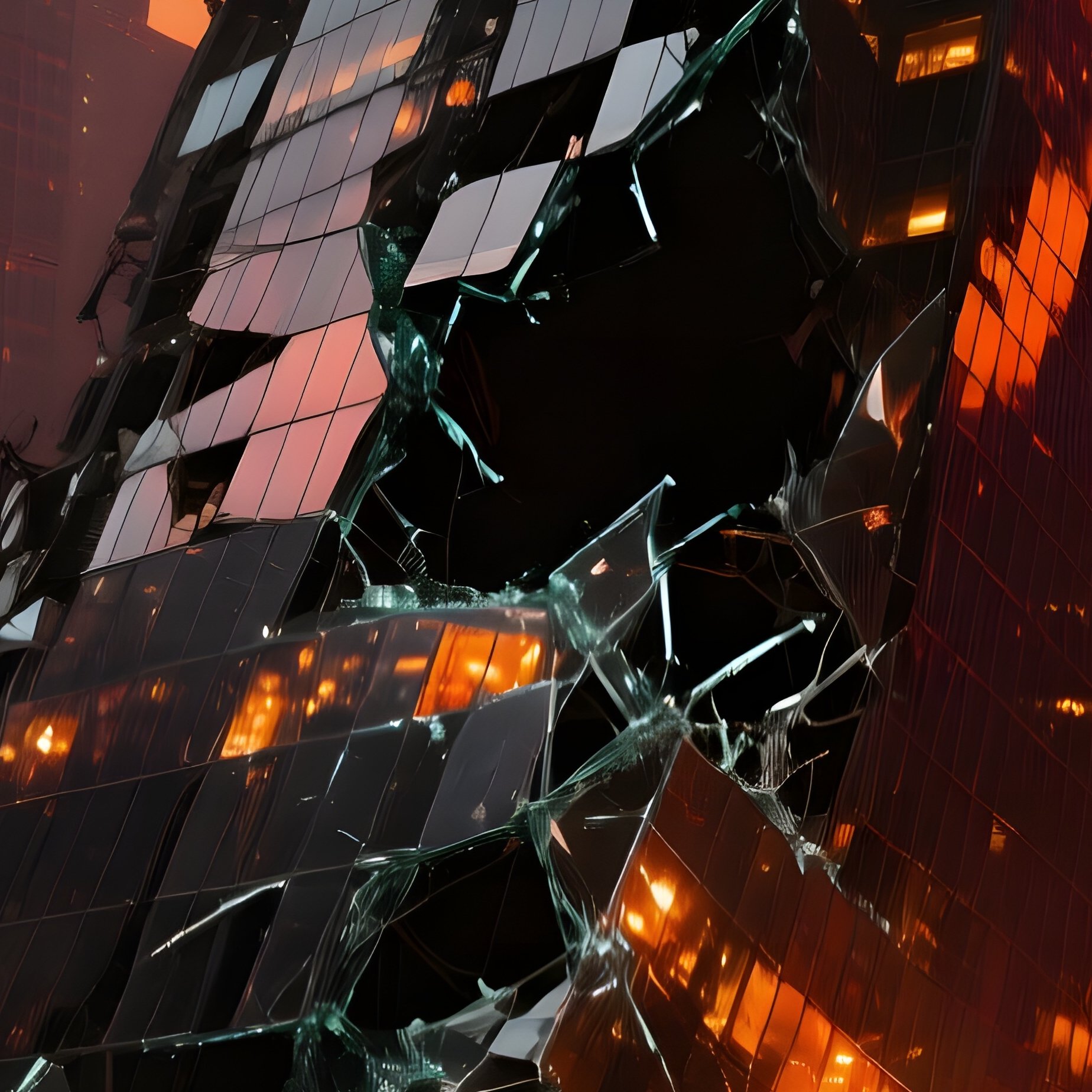 Shattered Glass Skyscrapers Dusk Battlefield - Full Resolution Quality Preview