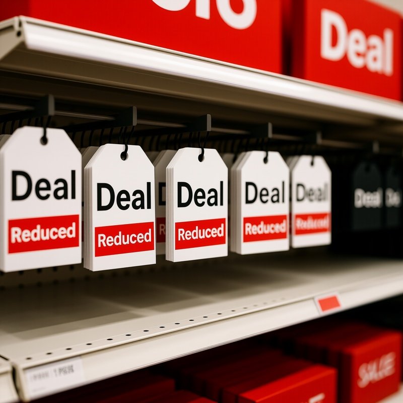 Shelf Price Tags With Deal Reduced Stickers