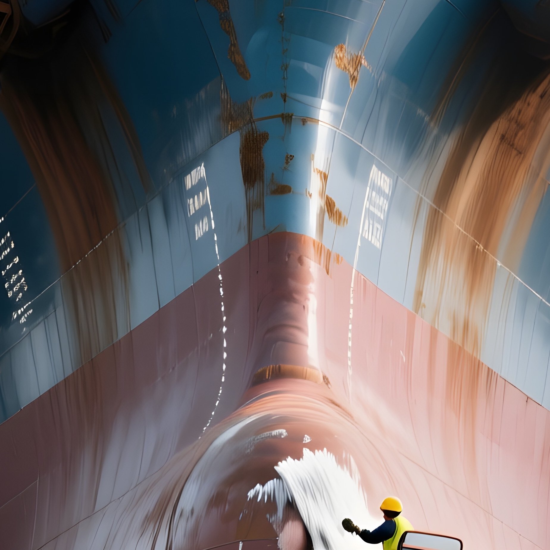 Shipyard Drydock Massive Container Ship Repairs - Full Resolution Quality Preview