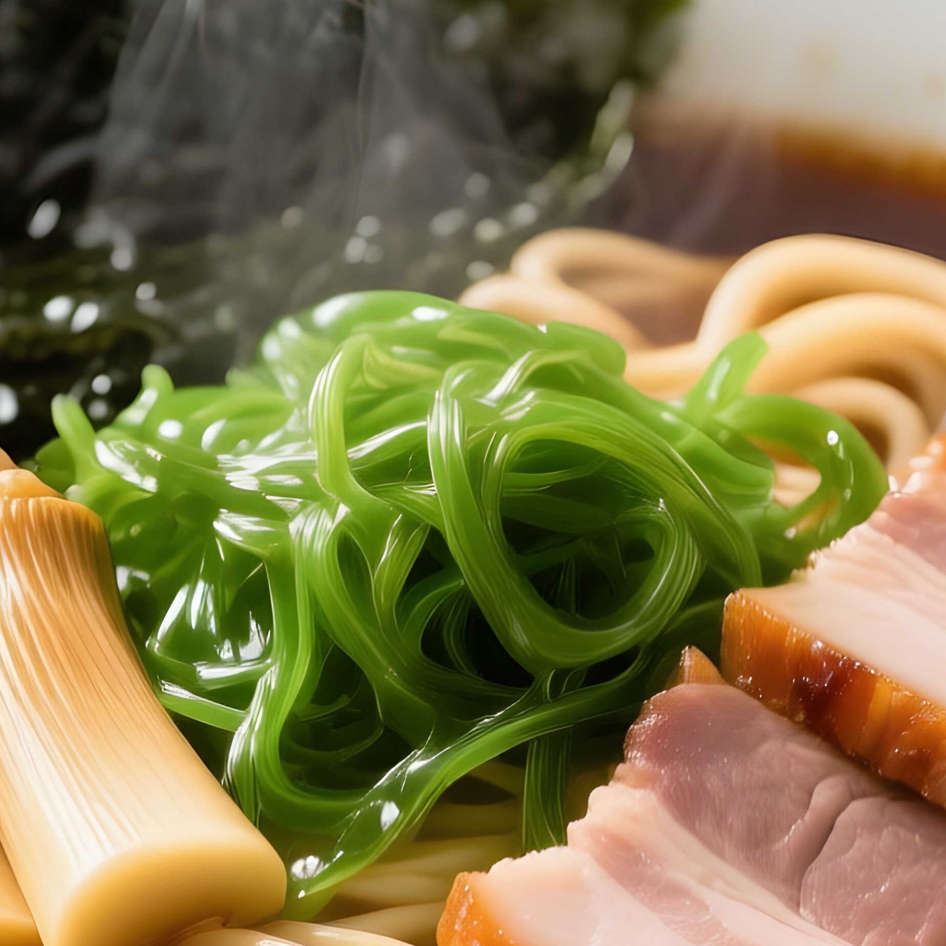 Shoyu Ramen With Soy Broth Noodles Bamboo Seaweed Pork - Full Resolution Quality Preview