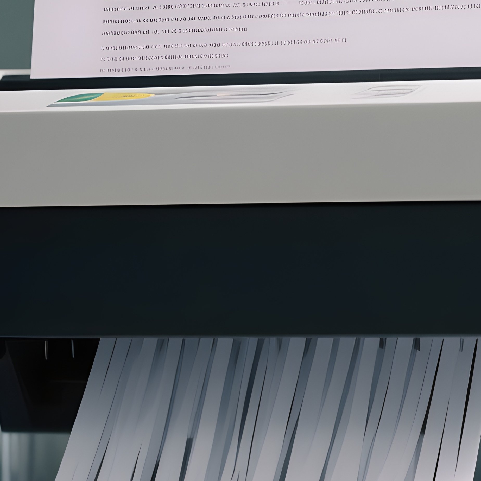 Shredding: A Scene Of A Blurred Hand Feeding Sensitive Documents Into A Loud Office Shredder, With Strips Of Paper Falling Into The Clear Bin Below. - Full Resolution Quality Preview