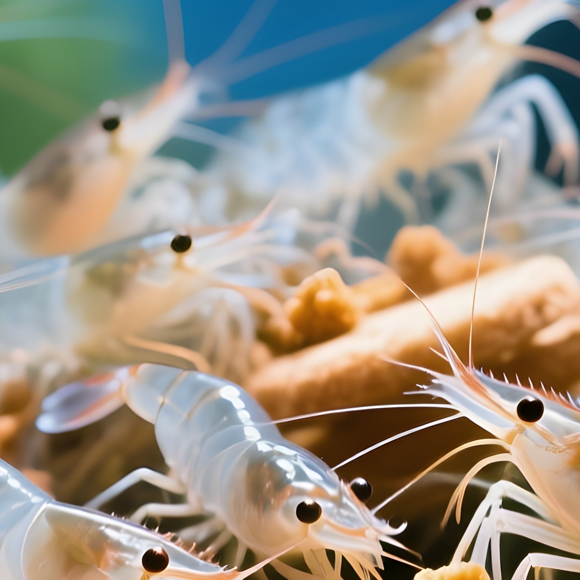 Shrimp Colony In Algae Wafers At Tank Bottom - Full Resolution Quality Preview