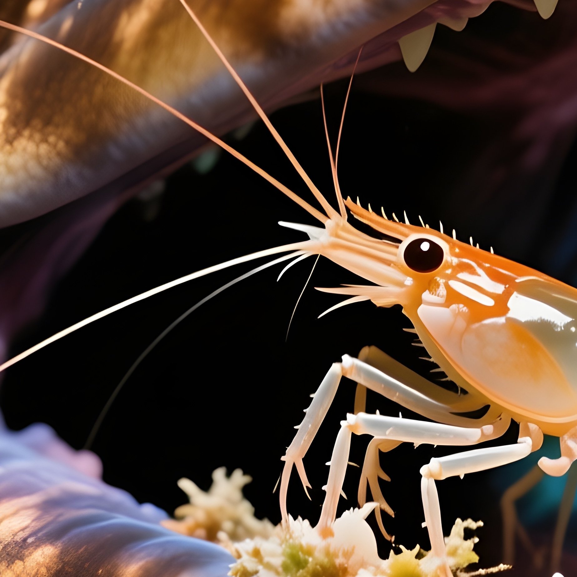 Shrimp Moray Teeth Cleaning Underwater - Full Resolution Quality Preview
