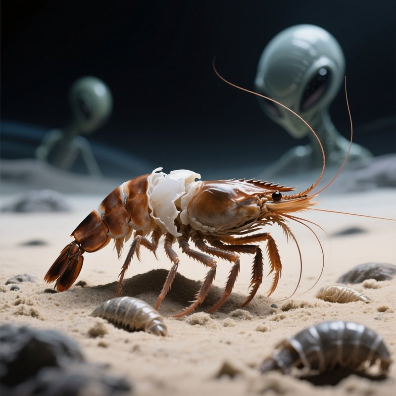 Shrimp Moult Drifting Slowly To The Sandy Floor Science Fiction