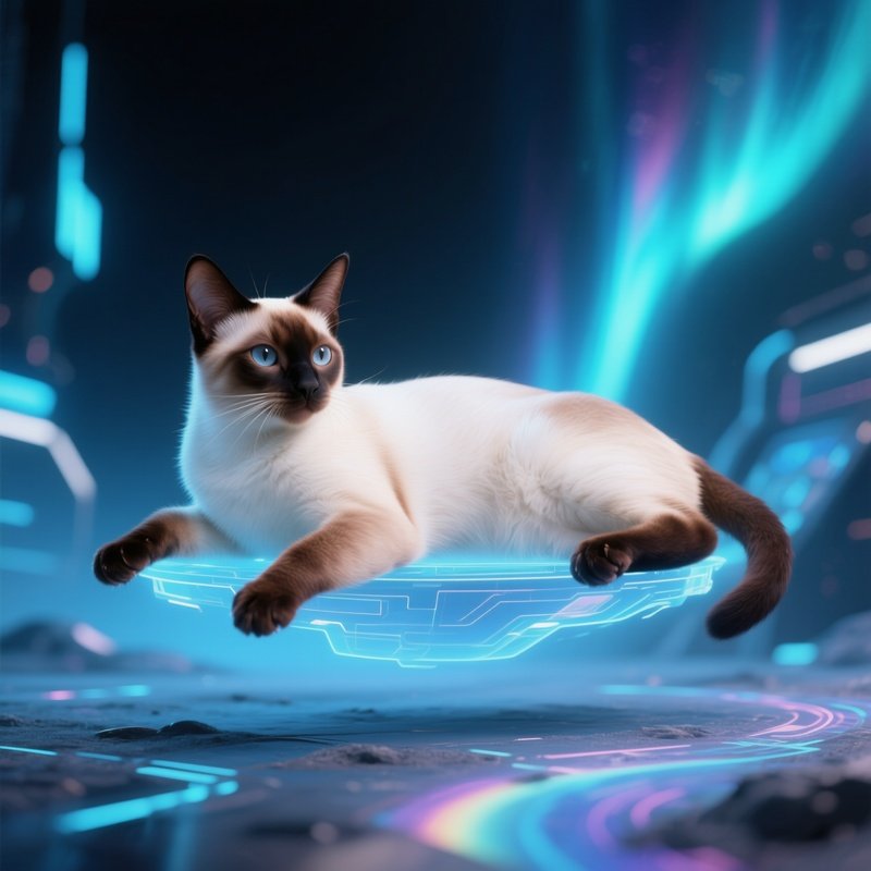 Siamese Cat Loaf Position Science Fiction