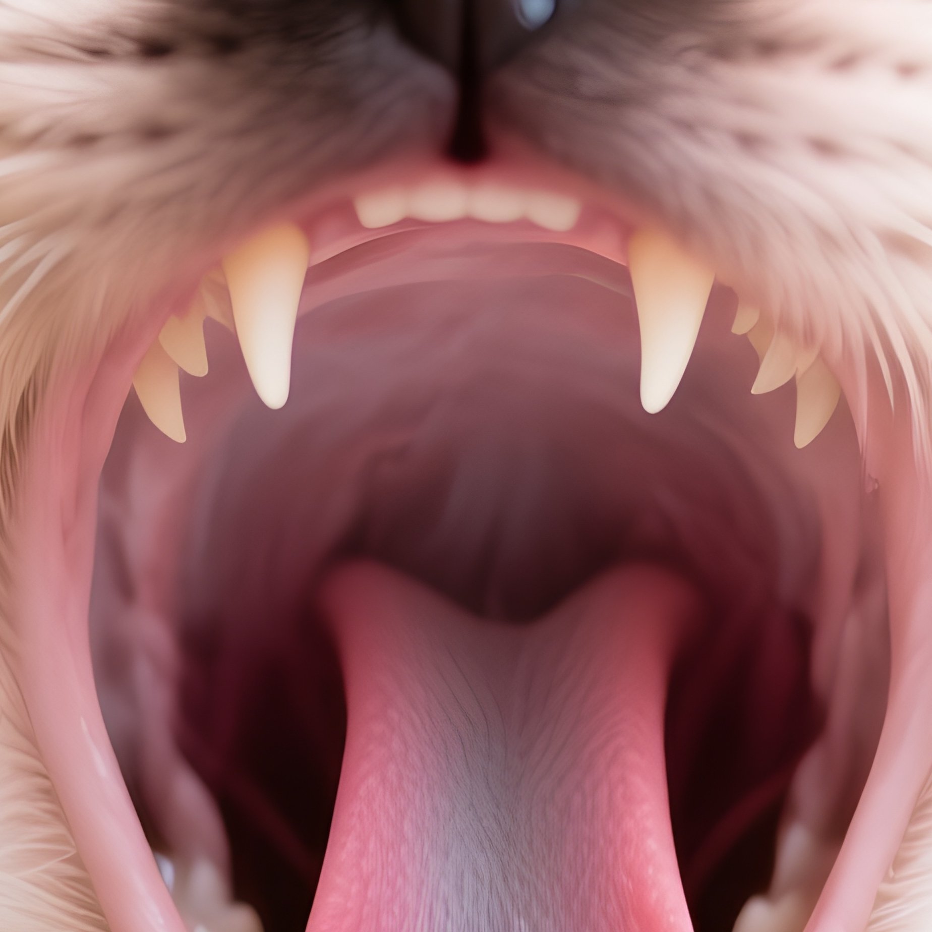 Siamese Cat Mid Yawn With Wide Open Mouth - Full Resolution Quality Preview