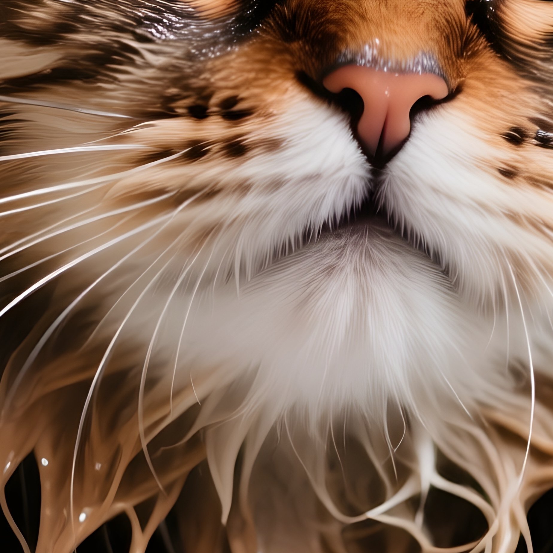 Siberian Cat After Bath Wrapped Towel - Full Resolution Quality Preview