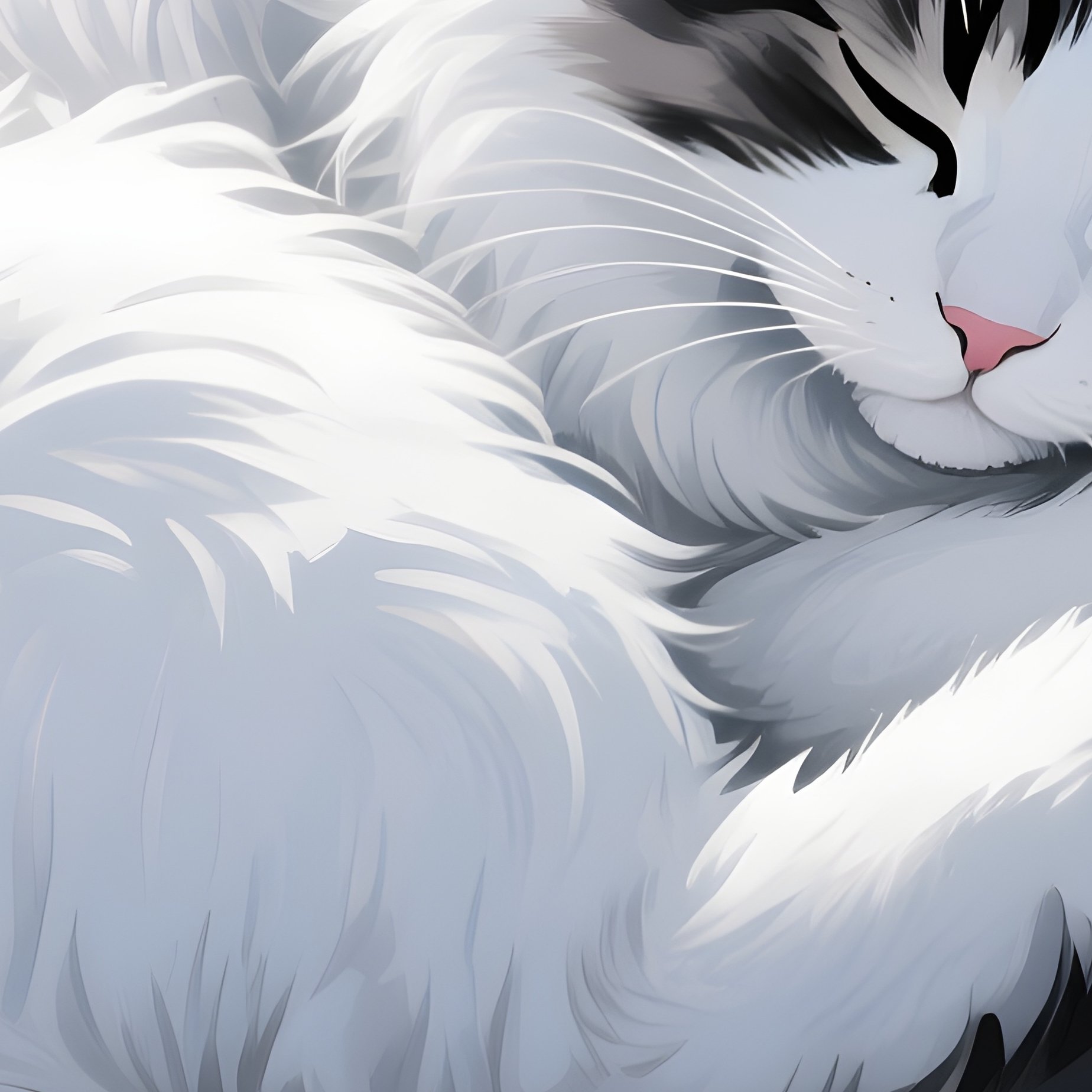 Siberian Cat Curling Into A Perfect Ball In Space - Full Resolution Quality Preview