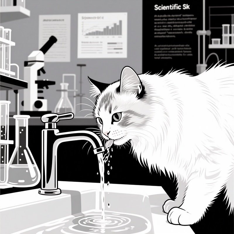 Siberian Cat Drinking Water From Tap Scientific Research