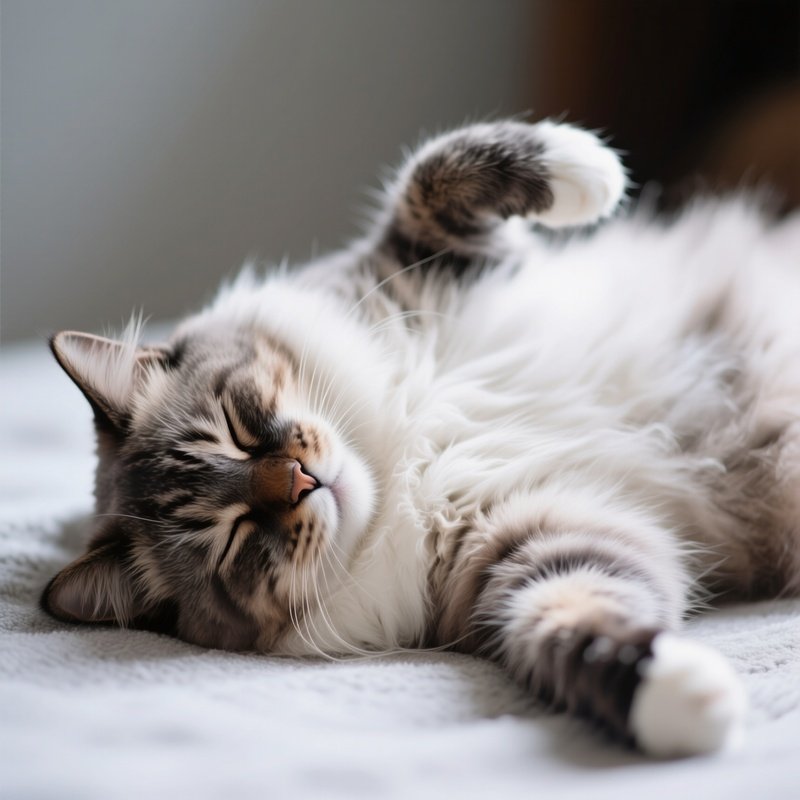 Siberian Cat Sleeping Back